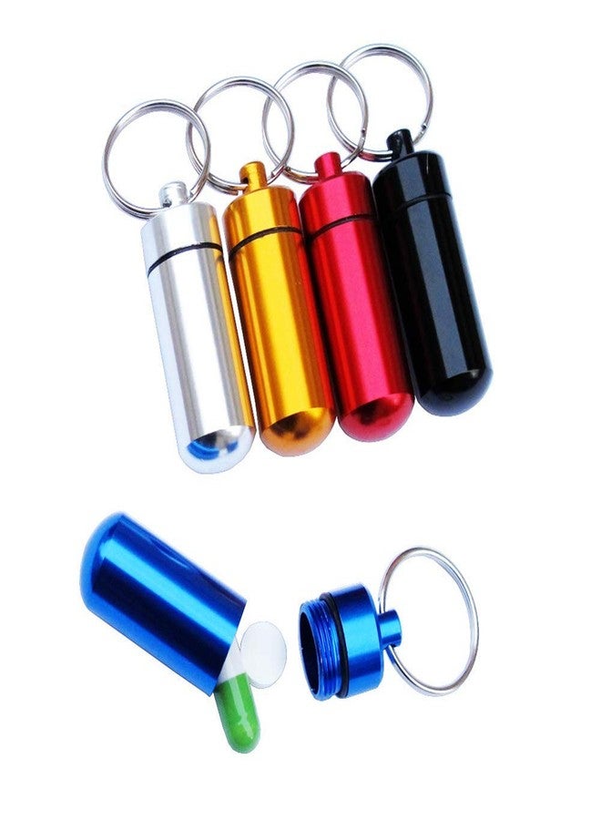 baolaili Purple Pill Organizer Mini Pill Box, Metal Pill Box Emergency Medicine Drug Box Tank with Keychain Case Stainless Steel for Outdoor Travel Waterproof Case Outdoor Camping Hiking Traveling - Image 3
